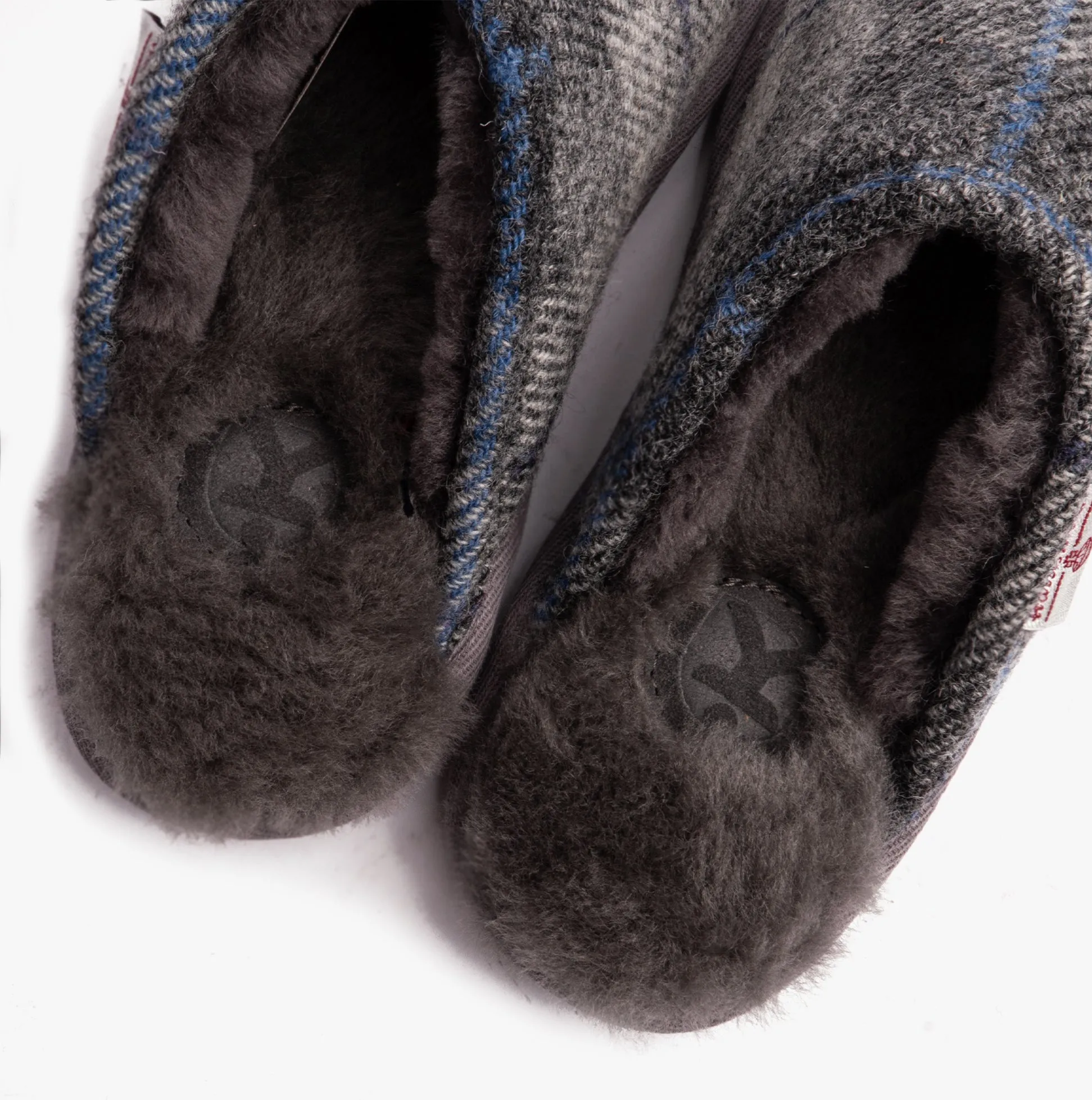 WILLIAM Mens Mule Slippers Grey/Charcoal Check sold by House of Slippers product image thumbnail 4