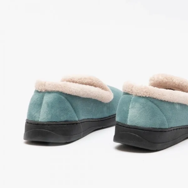 Jo & Joe CASHMERE Womens Full Slippers Teal sold by House of Slippers product image thumbnail 4