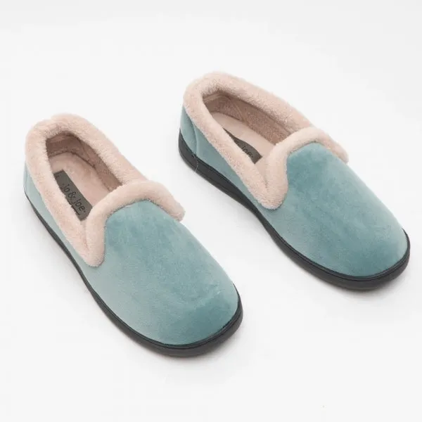 Jo & Joe CASHMERE Womens Full Slippers Teal sold by House of Slippers product image thumbnail 3