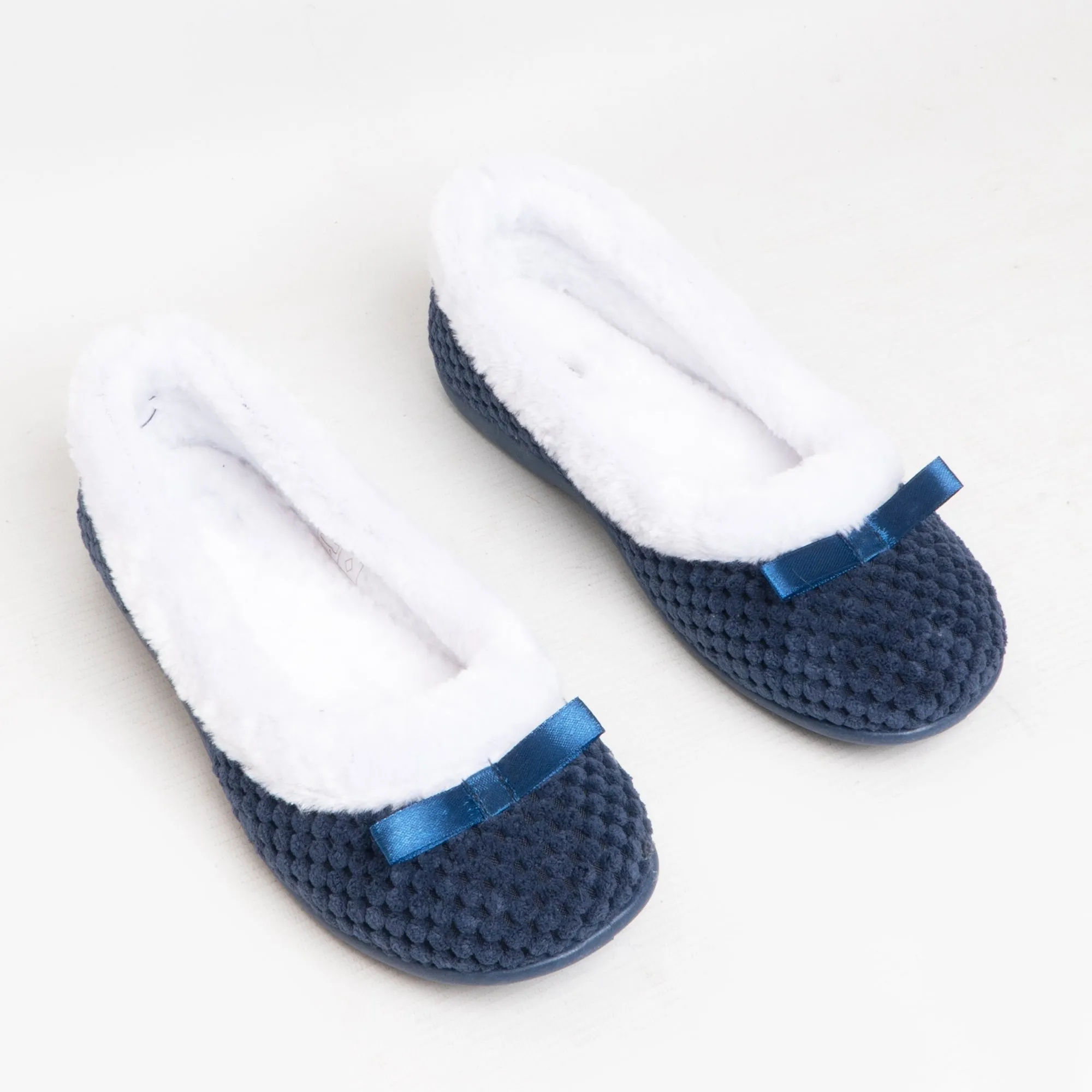 HOS Comfort CARA Womens Knit Slippers Navy sold by House of Slippers product image thumbnail 2