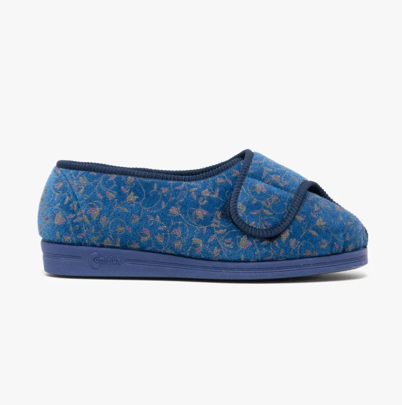 Comfylux HELEN Womens Full Slippers Blue sold by House of Slippers