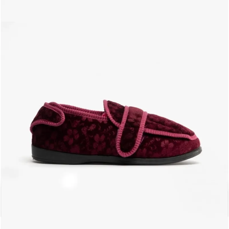 Jo & Joe GLADYS Womens Full Slippers Wine sold by House of Slippers