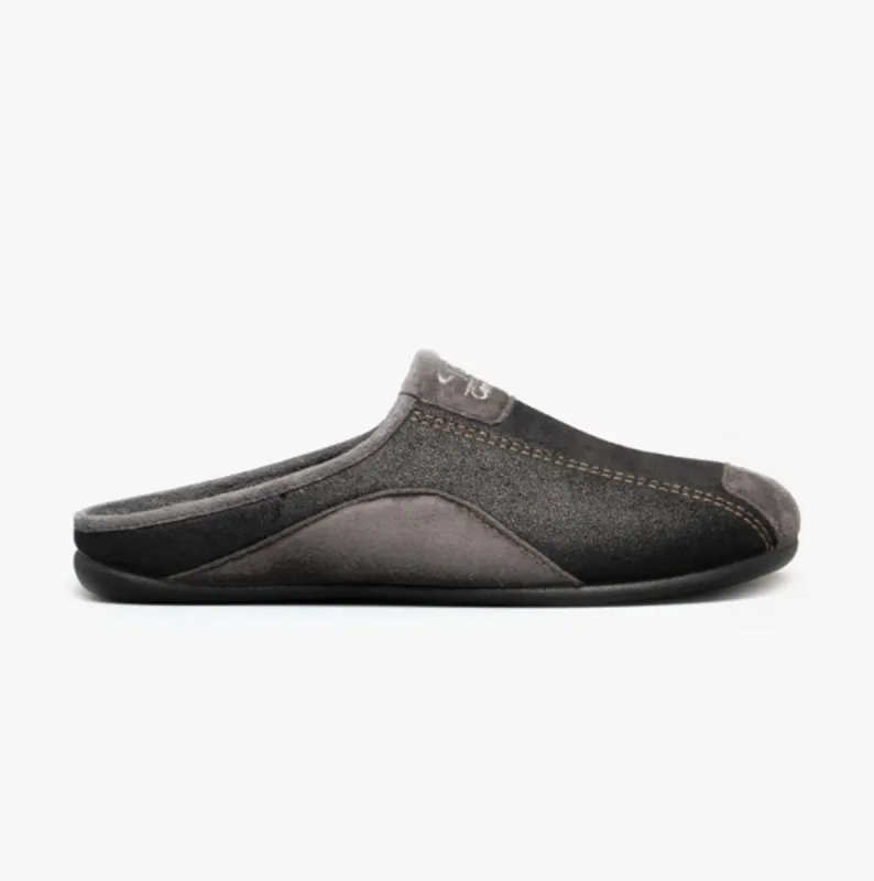 Cotswold WESTWELL Mens Mule Slippers Black sold by House of Slippers