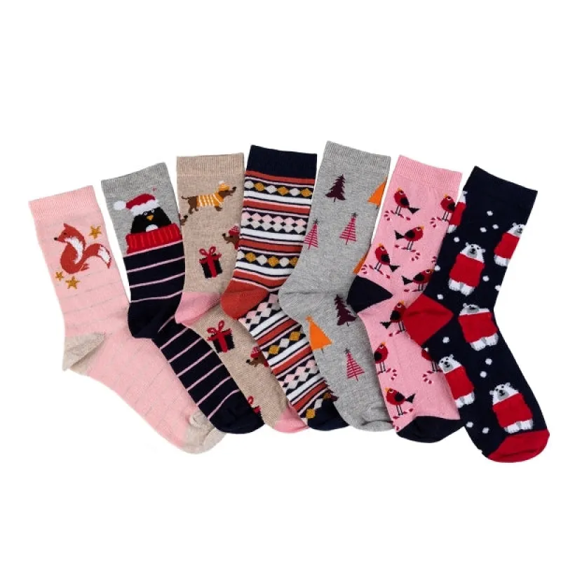 Totes Toasties 7 PACK DAYS OF THE WEEK Womens Cotton Blend Socks Set Multi: One Size sold by House of Slippers