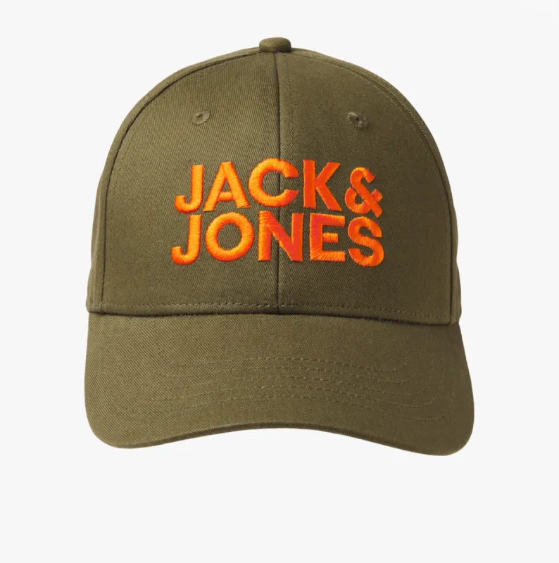Jack & Jones GALL Mens Baseball Cap Olive Night sold by House of Slippers