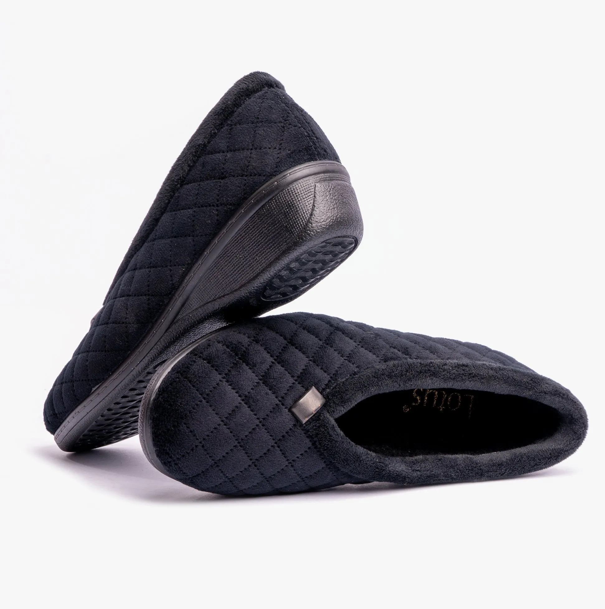 Lotus EADIE Womens Slippers Black sold by House of Slippers product image thumbnail 4
