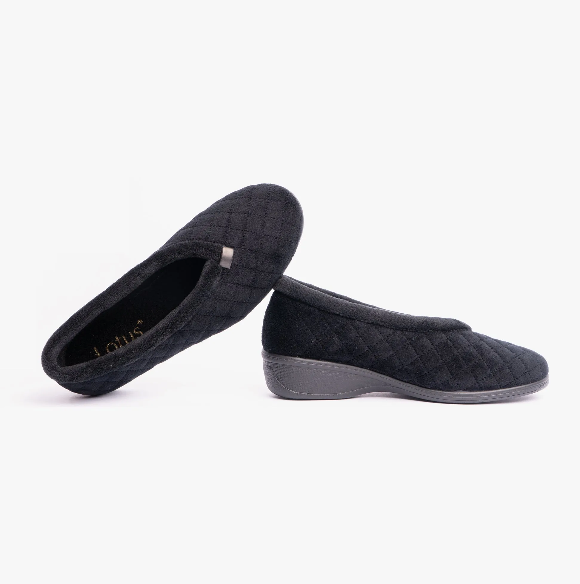 Lotus EADIE Womens Slippers Black sold by House of Slippers product image thumbnail 3