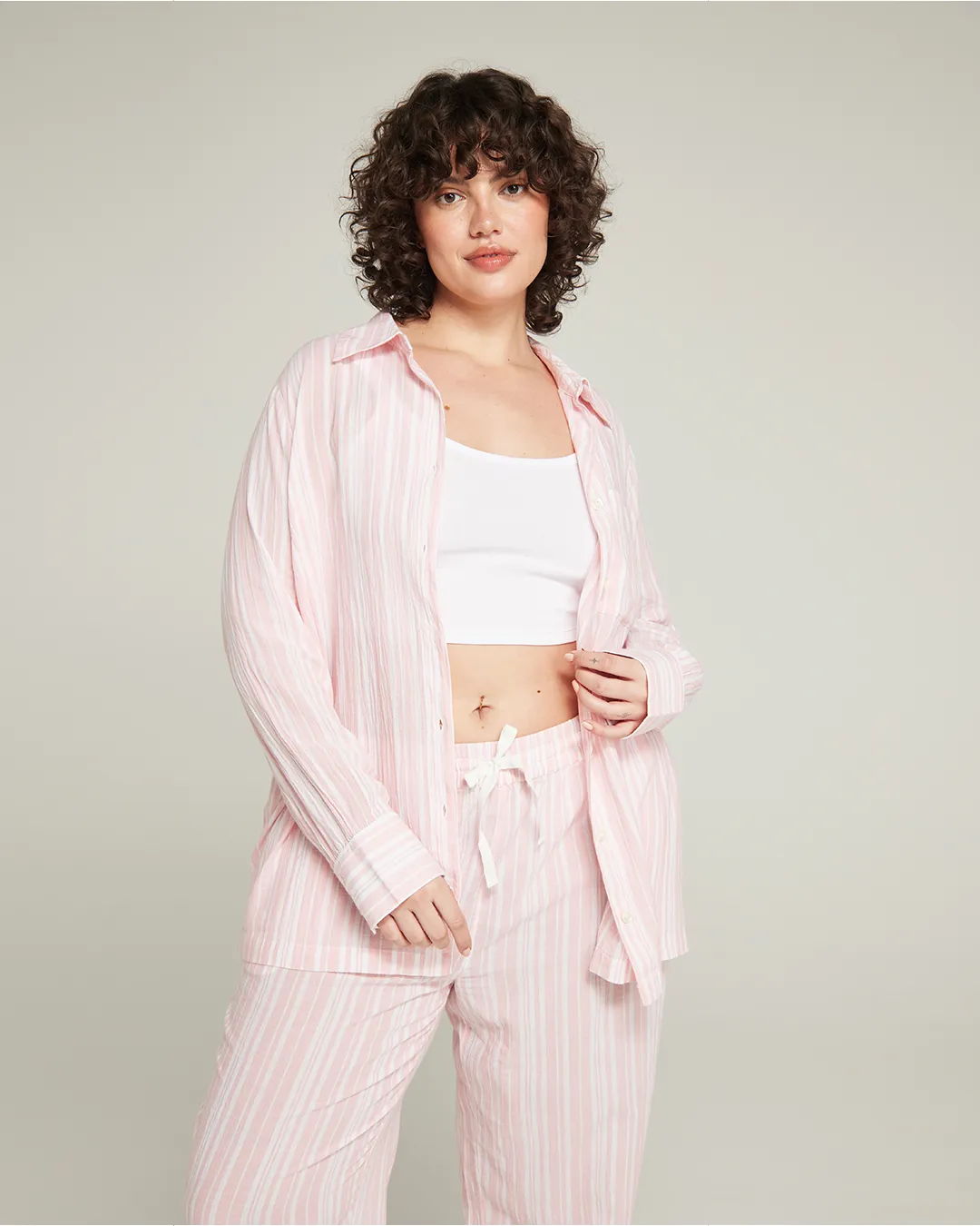 The Midi Shirt - Fondant Pink Stripe sold by Nudea product image thumbnail 5