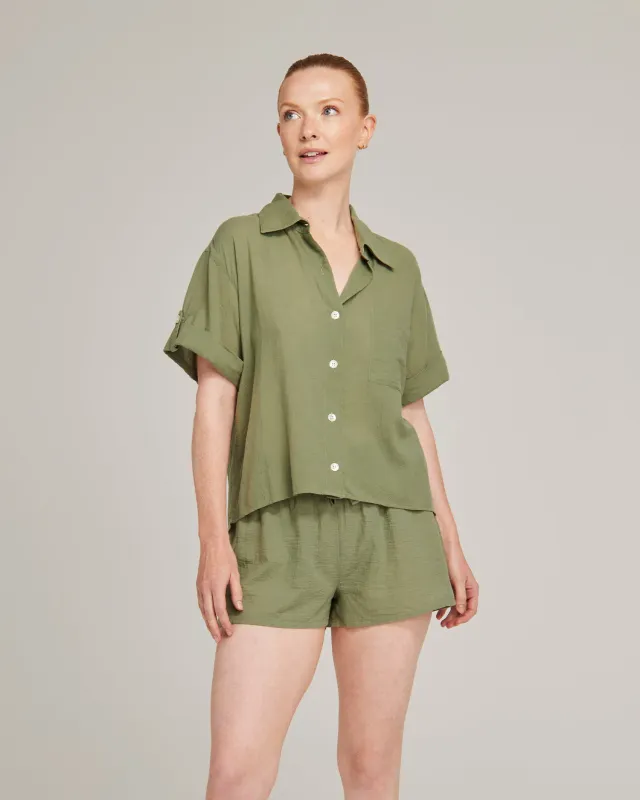The Short Sleeve Shirt - Rosemary sold by Nudea