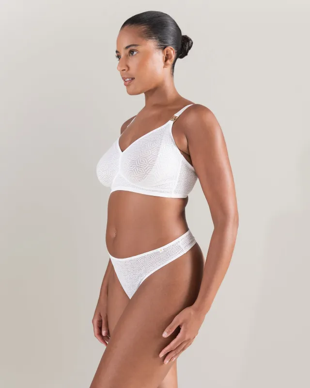 The Easy Does It F+ Bralette - Cotton White sold by Nudea