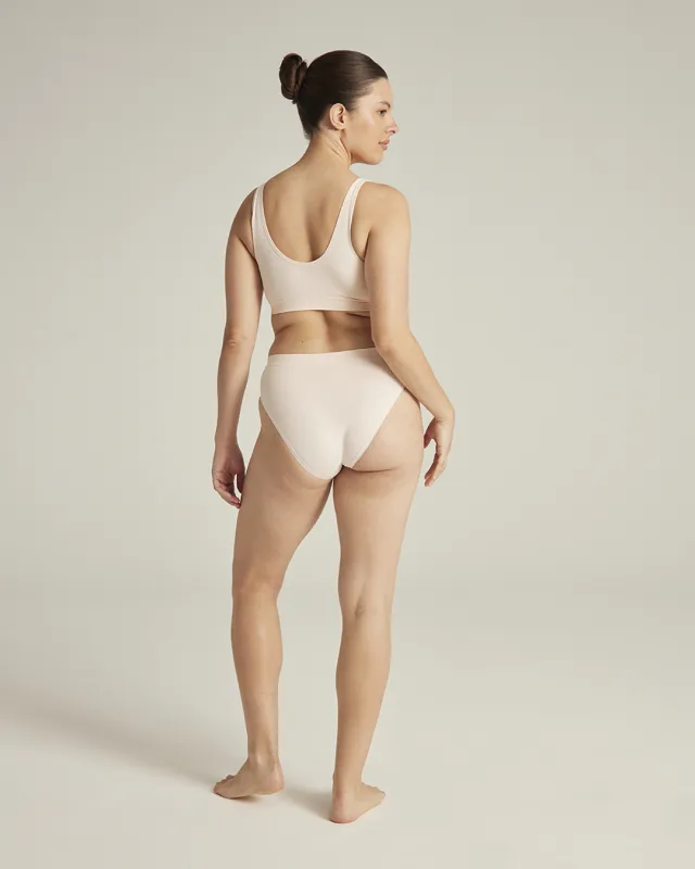 The Essentials High Leg Brief 3 Pack - Black, Bare 03 & Blush Pink sold by Nudea