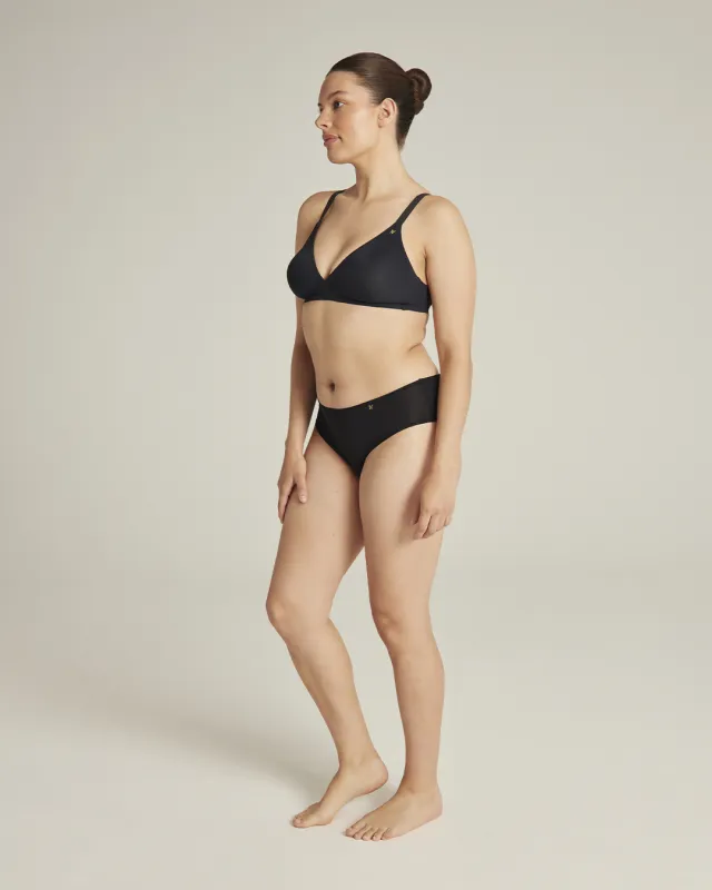 The Stretch Mid Rise Bikini Brief Bundle 3 Pack - Bare 01/Bare 03/Black sold by Nudea