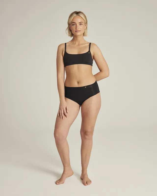 The Stretch High Waisted Brief - Black sold by Nudea