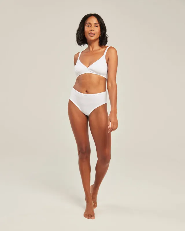 The Organic Cotton Easy Does It Bralette - Cotton White sold by Nudea