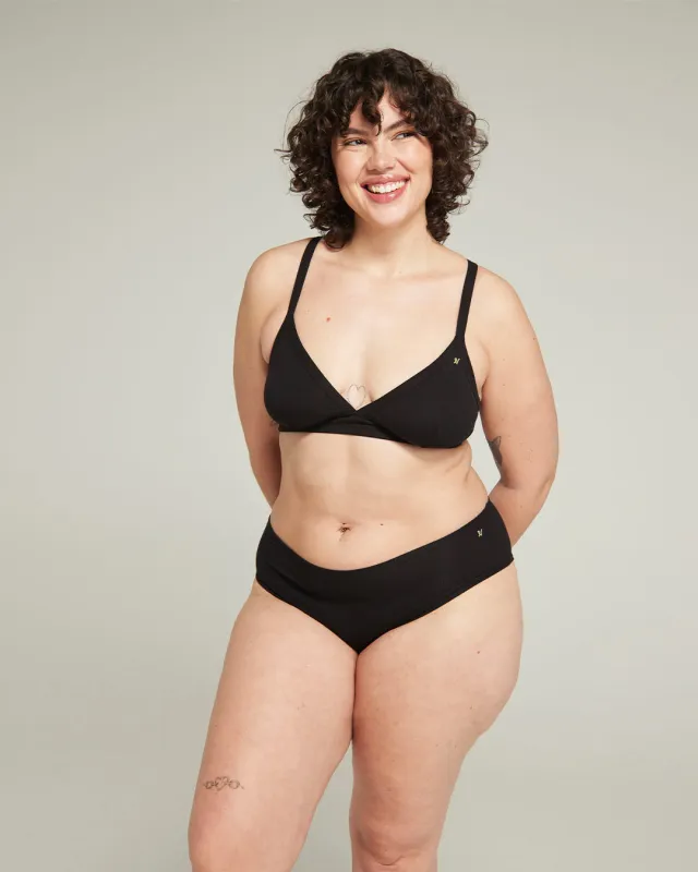 The Organic Cotton Easy Does It Bralette - Black sold by Nudea