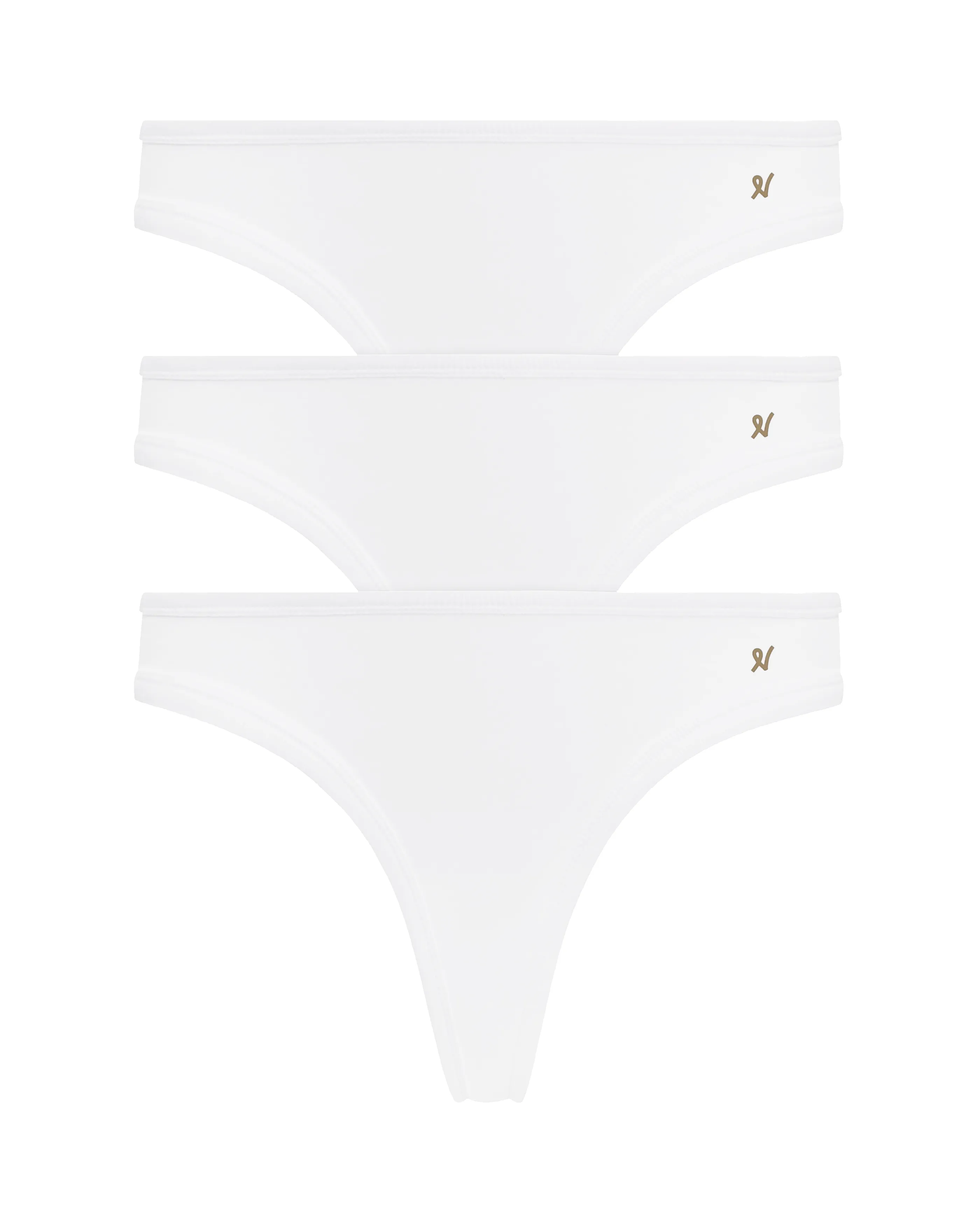 The Organic Cotton Dipped Thong 3 Pack - Cotton White sold by Nudea product image thumbnail 4