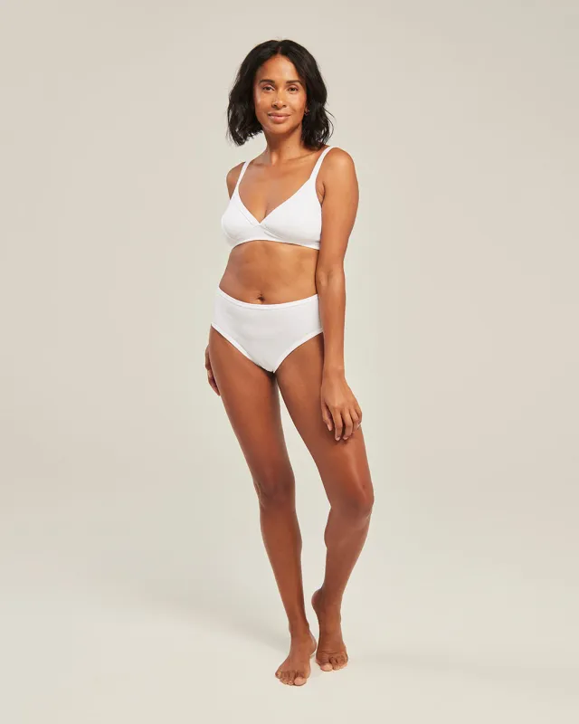 The Organic Cotton Midi Brief 3 Pack - Cotton White sold by Nudea