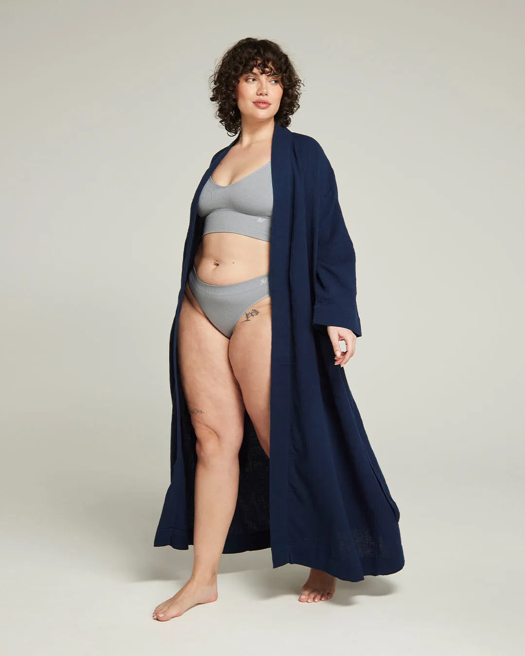 The Classic Belted Robe - Navy sold by Nudea product image thumbnail 2