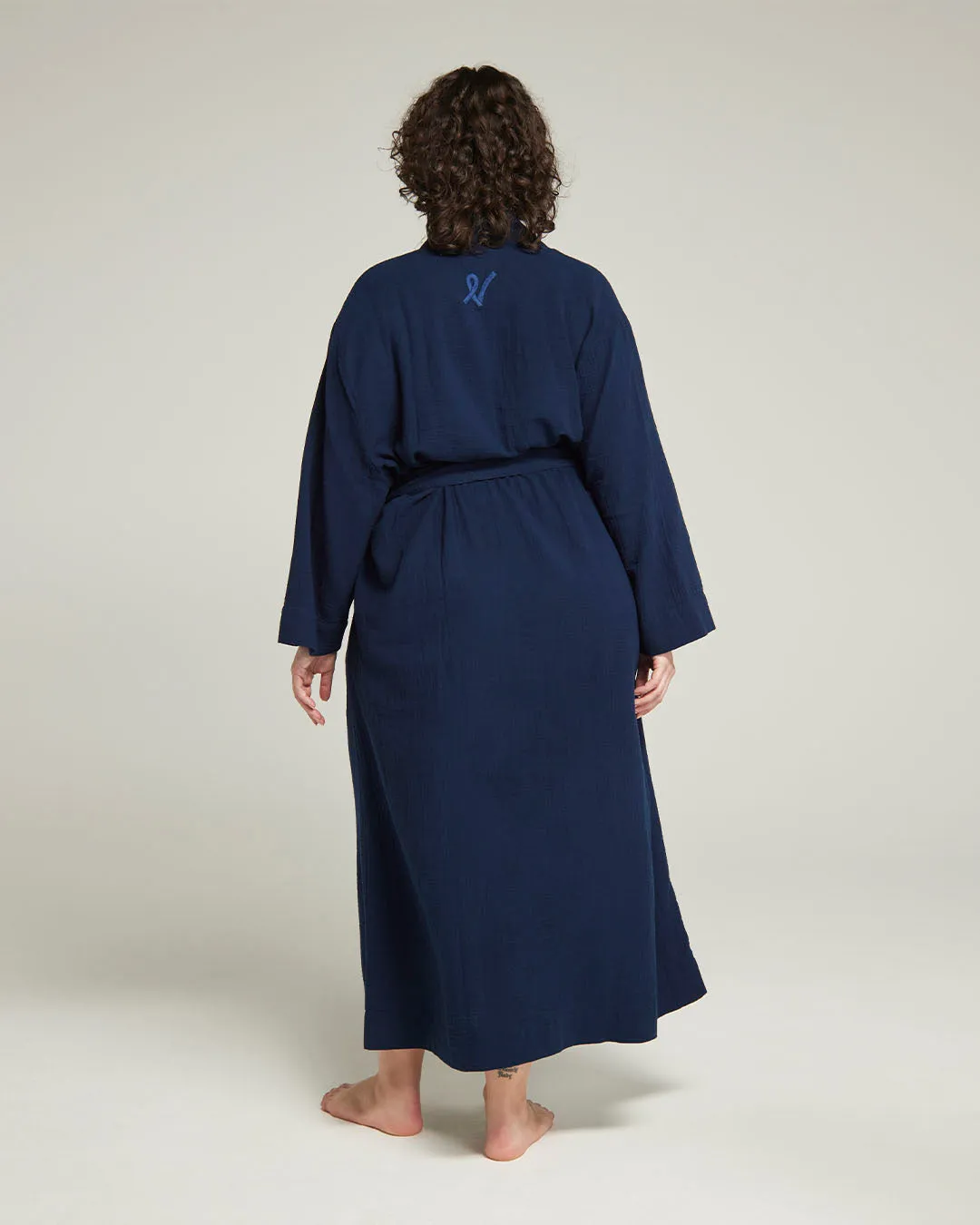 The Classic Belted Robe - Navy sold by Nudea product image thumbnail 3