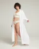 The Classic Belted Robe  - Cotton White sold by Nudea