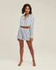 The Cropped Shirt - French Navy Stripe sold by Nudea
