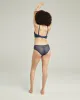 The Sheer Deco Hipster Brief - Navy sold by Nudea