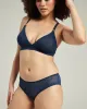 The Sheer Deco Hipster Brief - Navy sold by Nudea