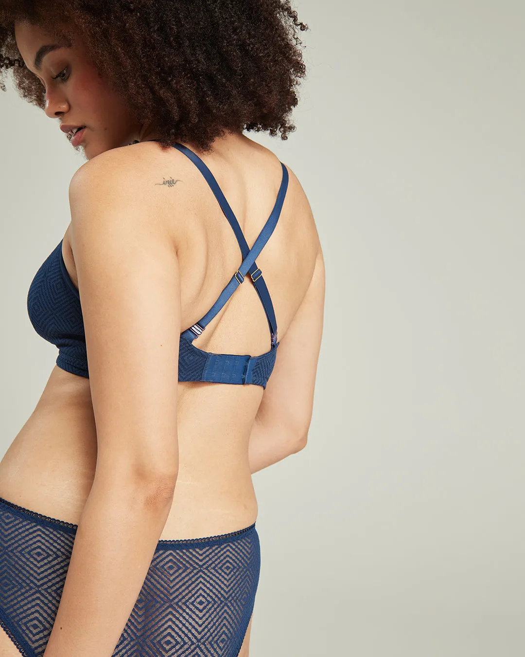 The Sheer Deco Easy Does It Bralette - Navy sold by Nudea product image thumbnail 5