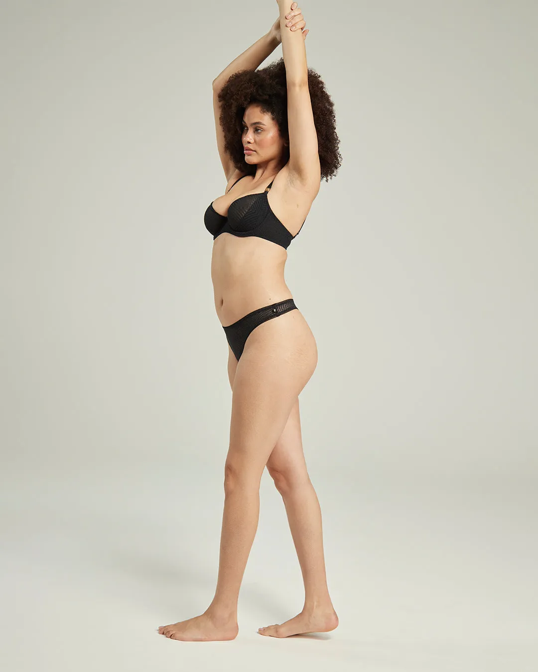The Sheer Deco Barely There Thong - Black sold by Nudea product image thumbnail 4