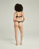 The Sheer Deco Barely There Thong - Black sold by Nudea