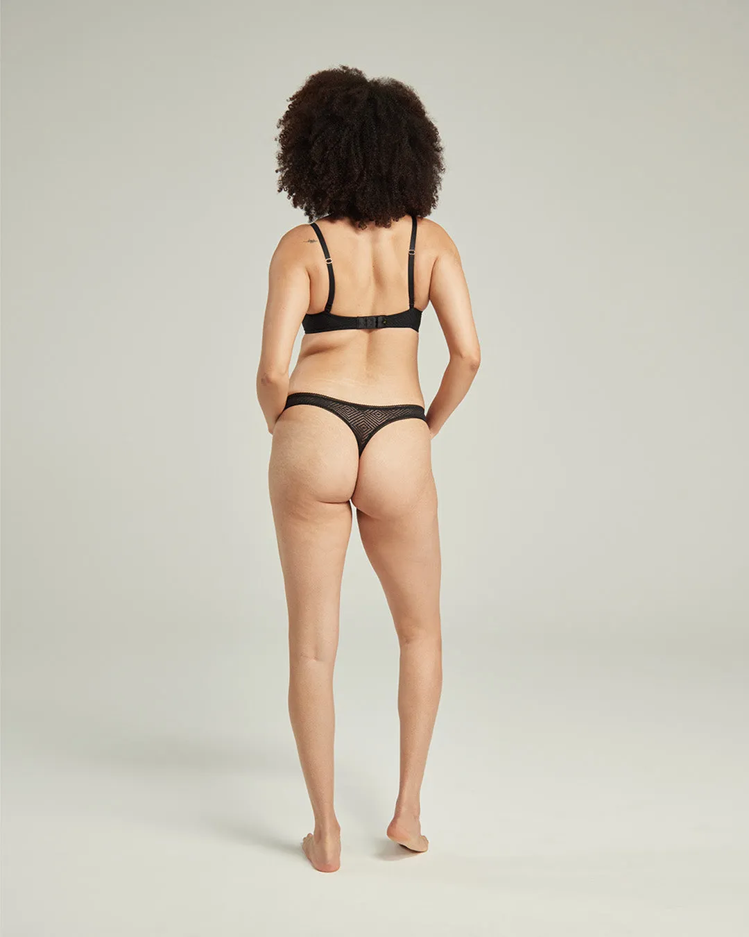 The Sheer Deco Barely There Thong - Black sold by Nudea product image thumbnail 3