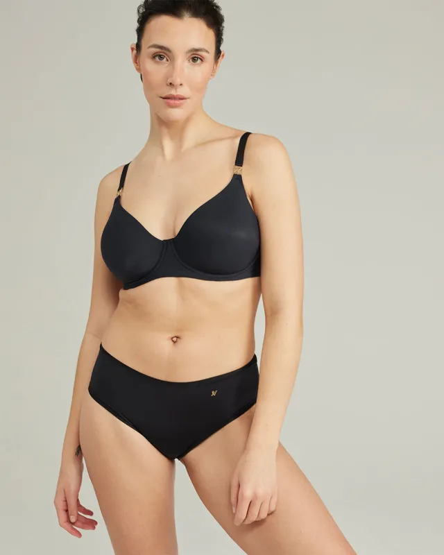 The Stretch Boss Full Cover Bra - Black sold by Nudea