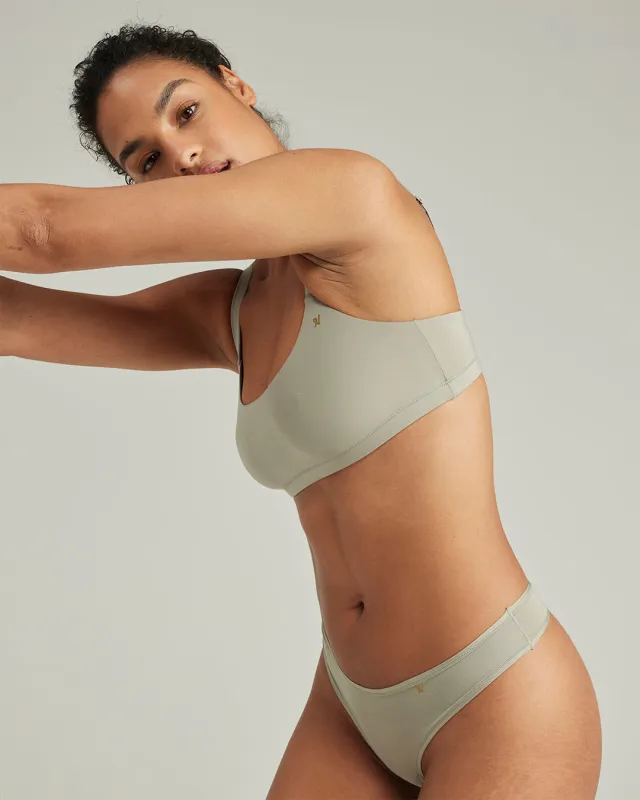 The Stretch Scoop Neck Bralette - Sage Green sold by Nudea