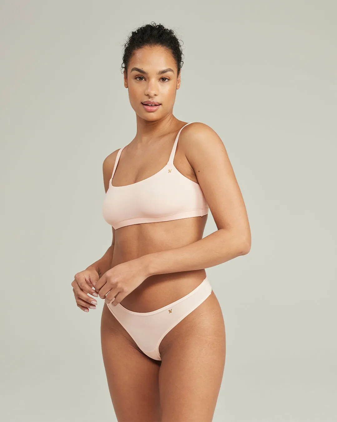 The Stretch Scoop Neck Bralette - Blush Pink sold by Nudea