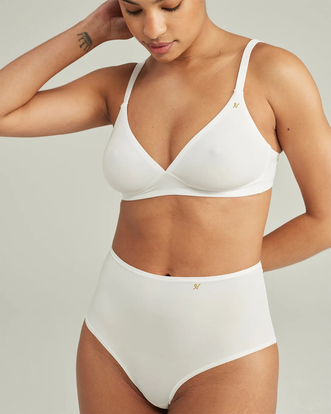 The Stretch High Waisted Brief - Cotton White sold by Nudea product image thumbnail 3