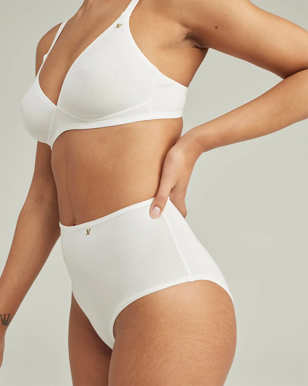 The Stretch High Waisted Brief - Cotton White sold by Nudea product image thumbnail 5
