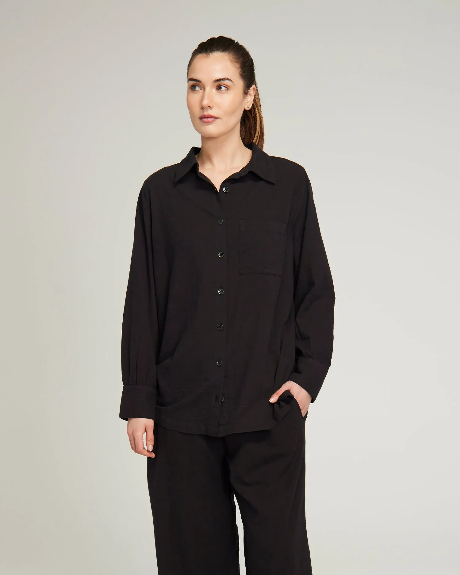 The Midi Shirt - Black sold by Nudea