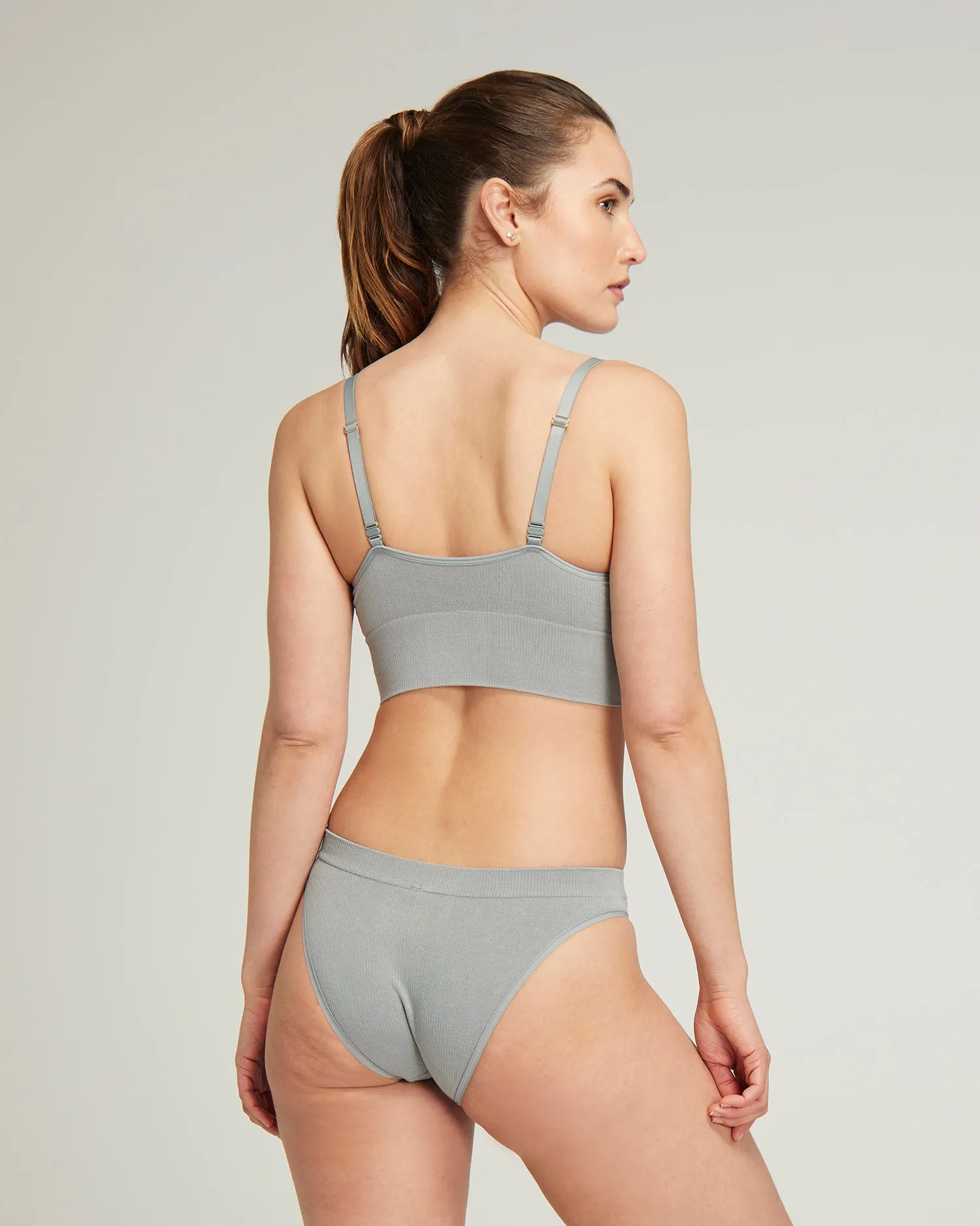 The TENCEL™ Seamless Bralette 2 Pack- Storm Grey/Rose Pink sold by Nudea