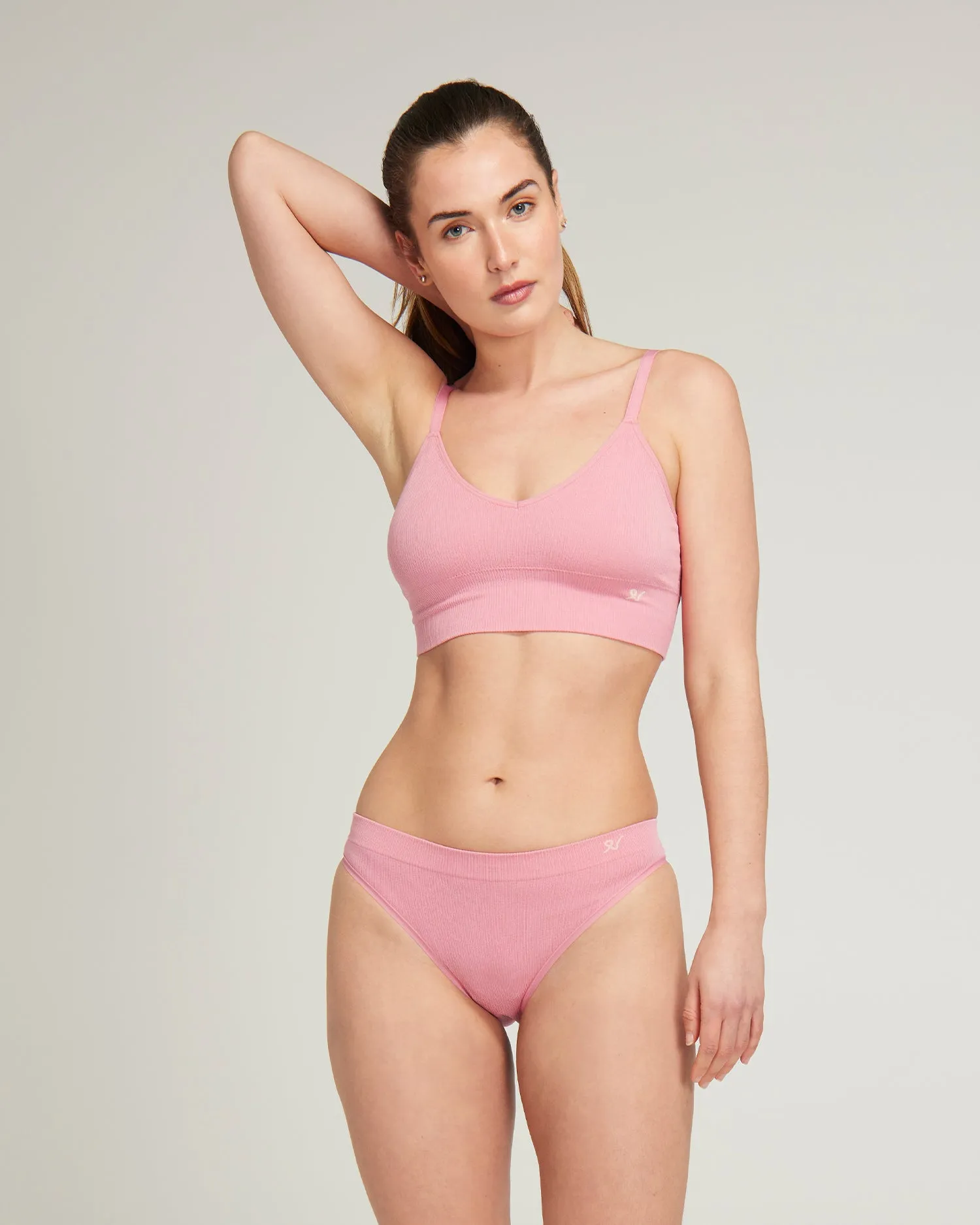 The TENCEL™ Seamless Bralette 2 Pack- Storm Grey/Rose Pink sold by Nudea product image thumbnail 2