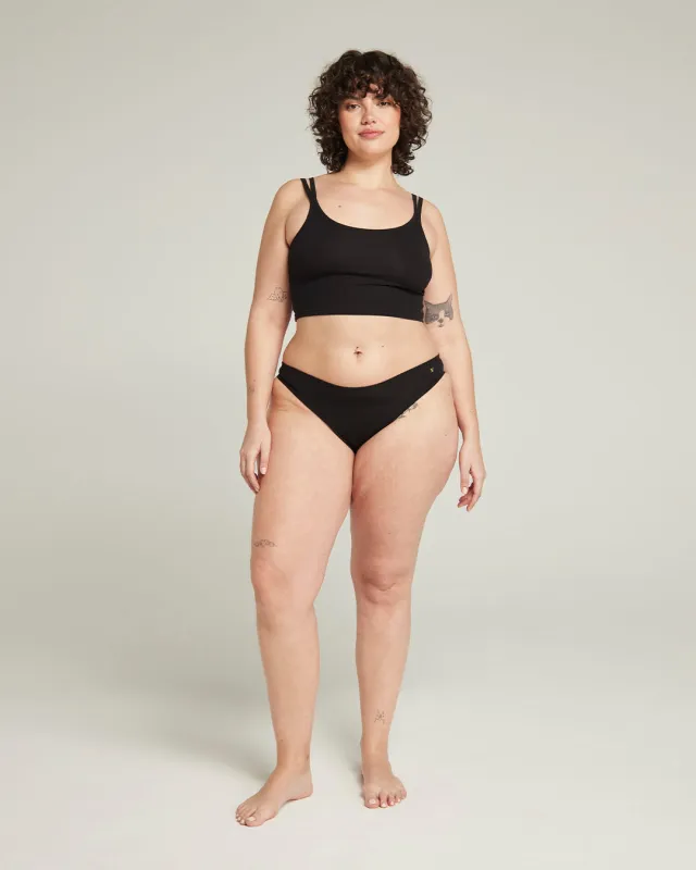 The Organic Cotton Mini Brief 2 Pack - Black sold by Nudea