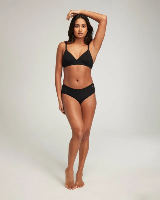 The Organic Cotton Midi Brief 2 Pack - Black sold by Nudea