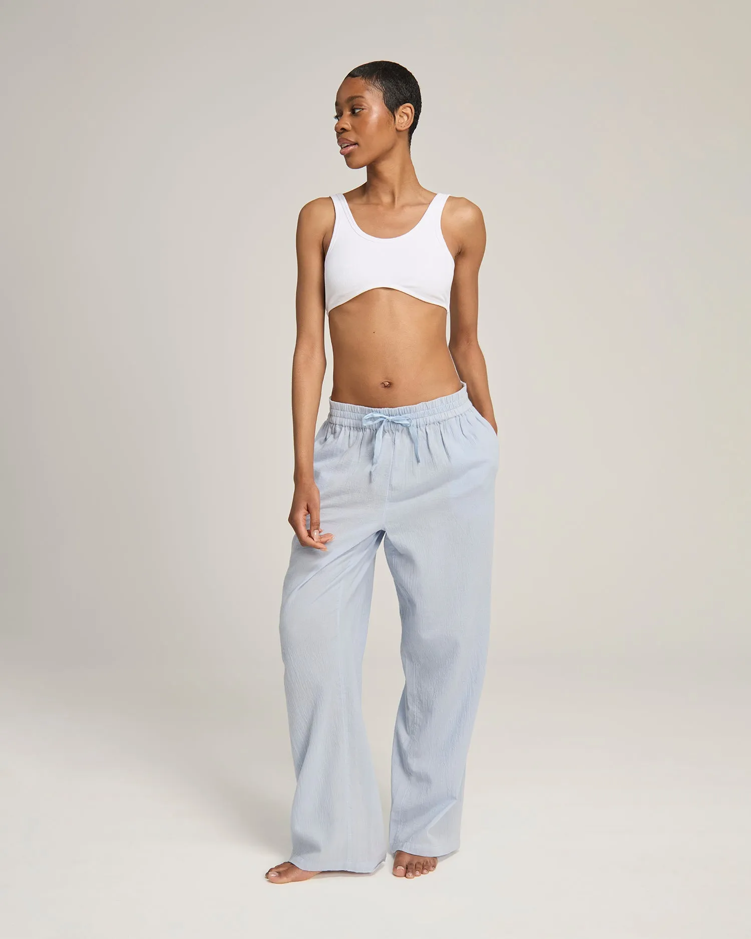 The Classic Trouser - Sky sold by Nudea