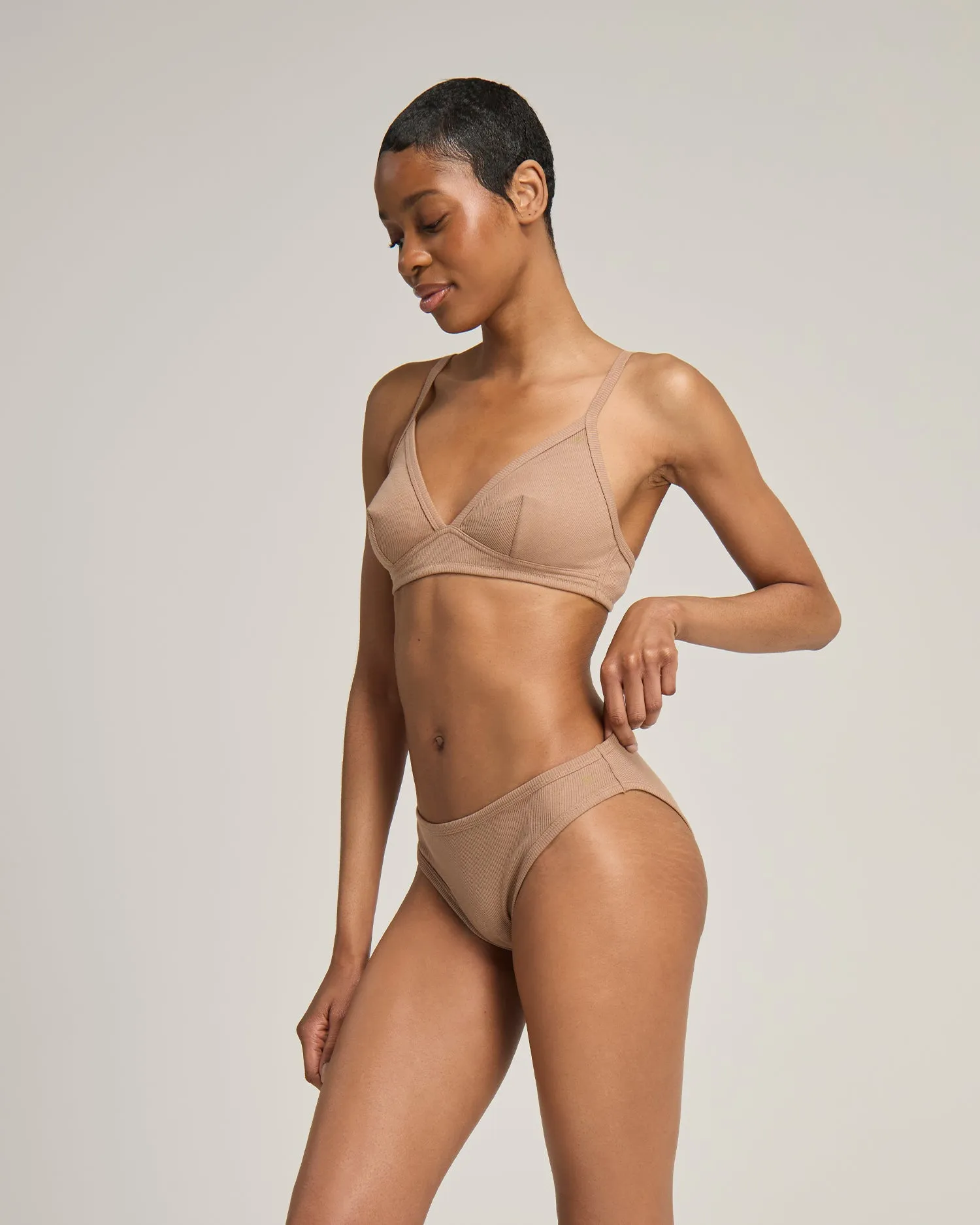 The Organic Cotton Easy Does It Bralette - Mocha sold by Nudea product image thumbnail 3