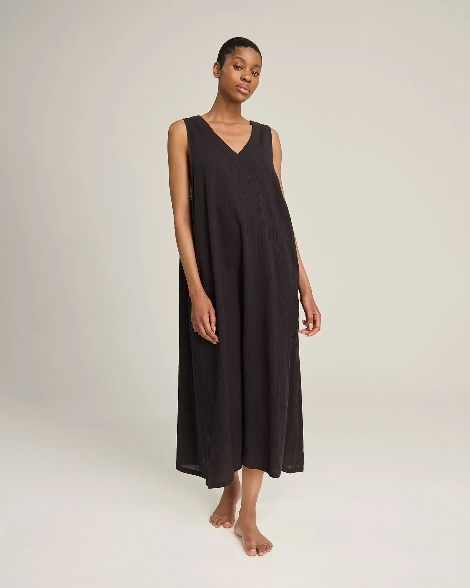 The V Neck Dress - Black sold by Nudea