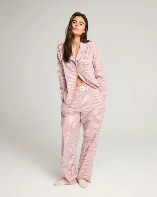 The Classic PJ Set - Mulberry Stripe sold by Nudea