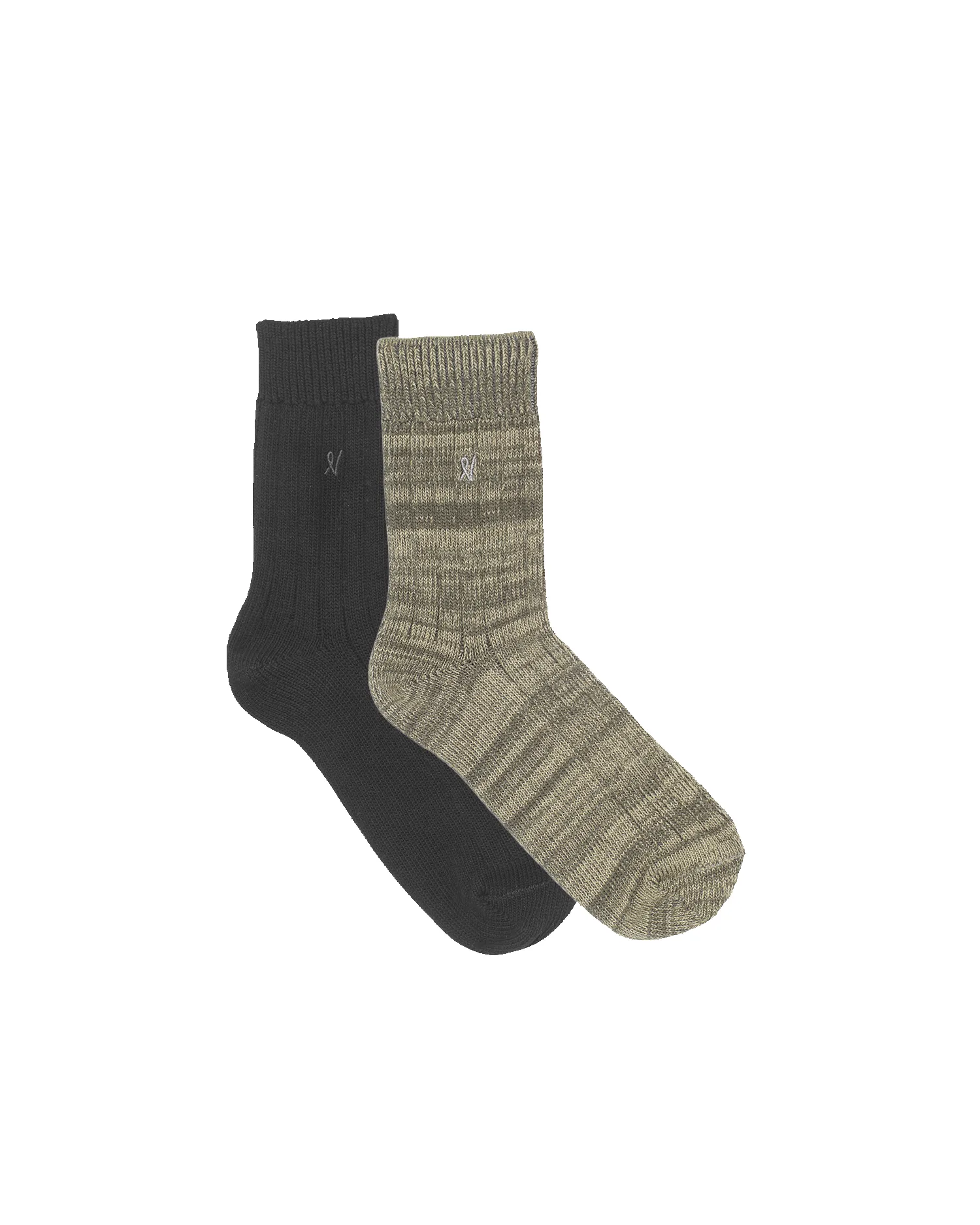 The Organic Cotton Socks 2 Pack - Black/Sage sold by Nudea