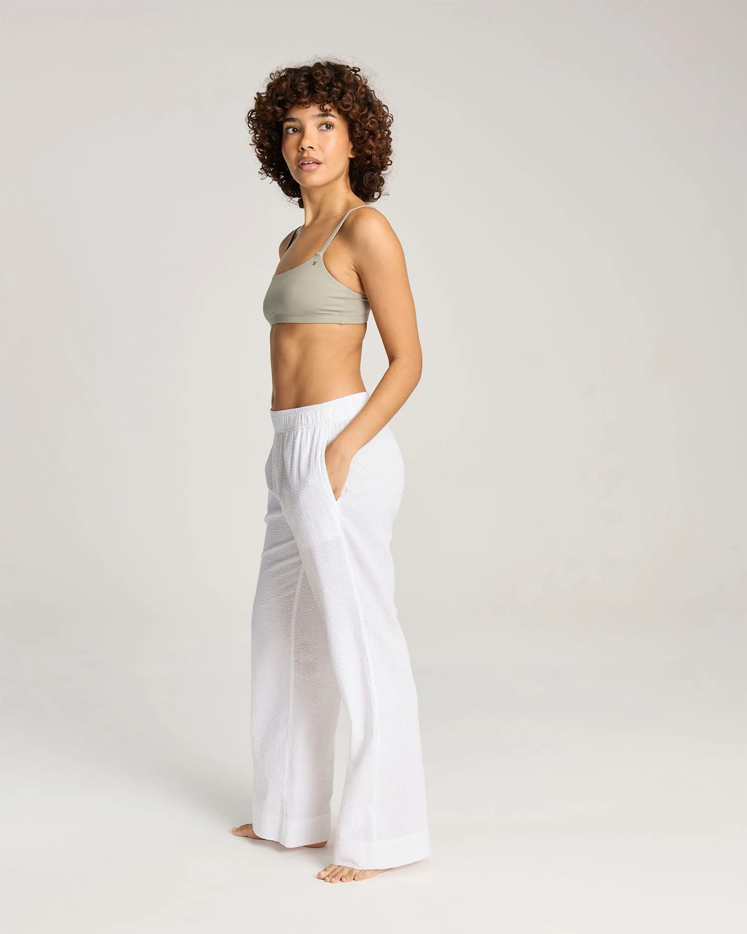 Seersucker Button Trouser - White sold by Nudea product image thumbnail 4