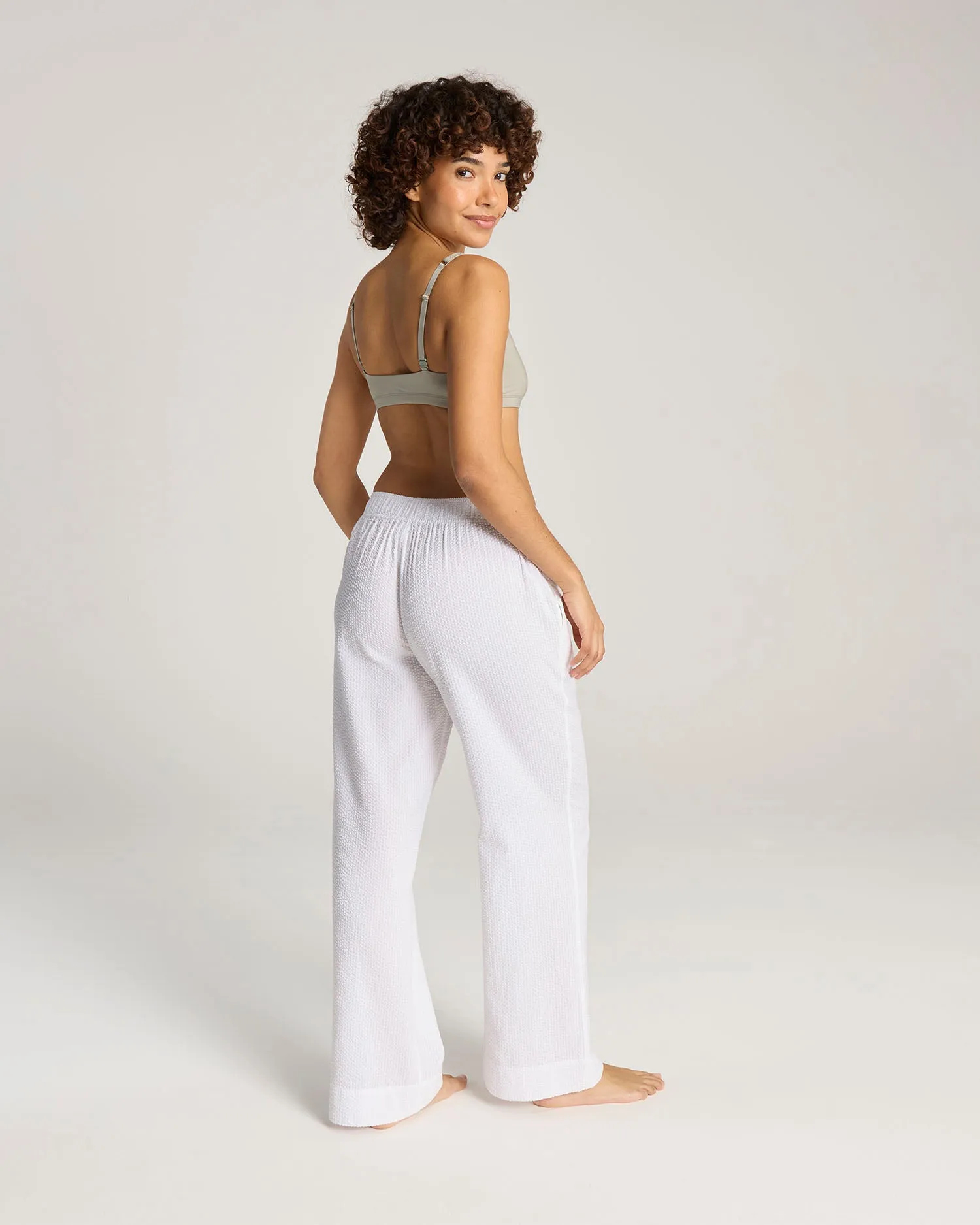 Seersucker Button Trouser - White sold by Nudea product image thumbnail 5