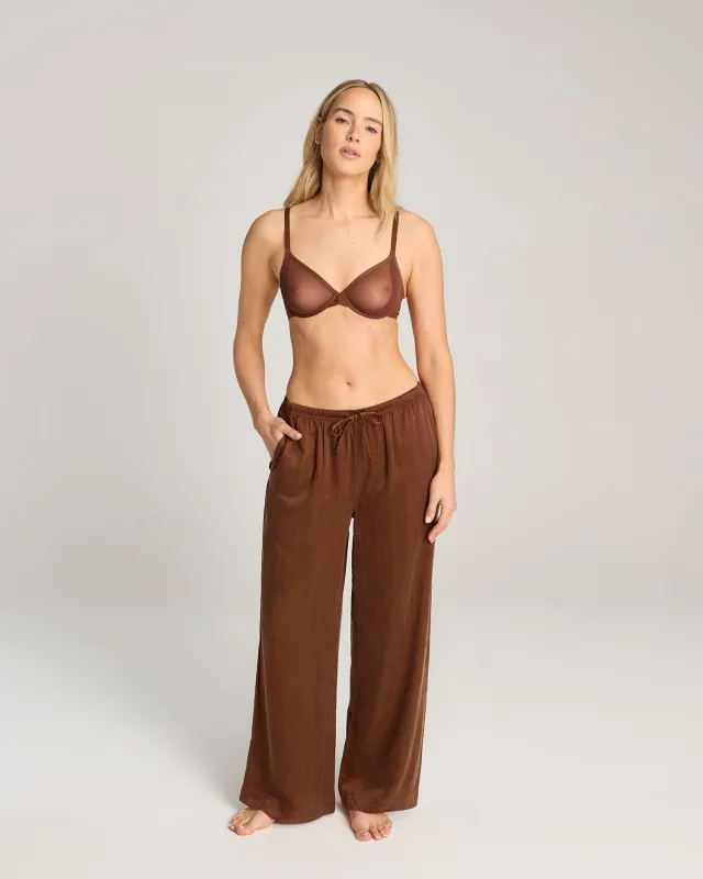 Eco-Luxe Drawstring Trouser - Cocoa made by Nudea