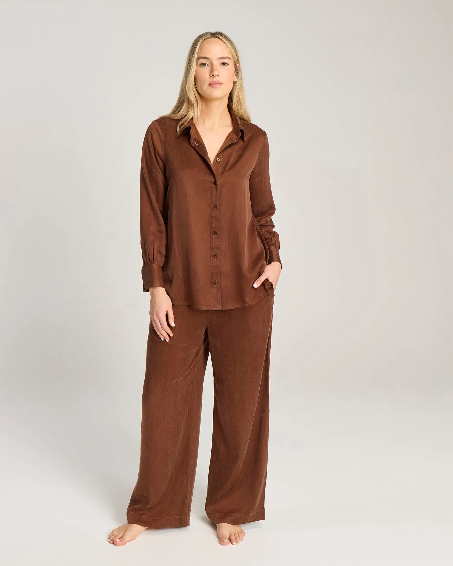 Eco-Luxe Midi Shirt - Cocoa sold by Nudea product image thumbnail 4